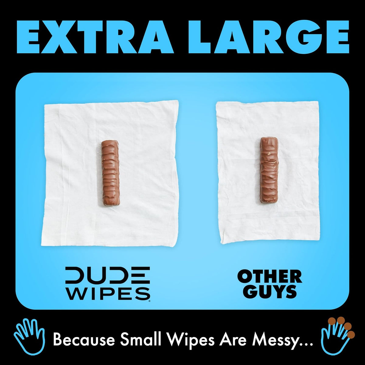 DUDE Wipes Flushable Wet Wipes – Extra Large Unscented Butt Wipes with Vitamin E & Aloe Vera – Septic Safe, Plant-Based Fibers (3-Pack, 144 Wipes)