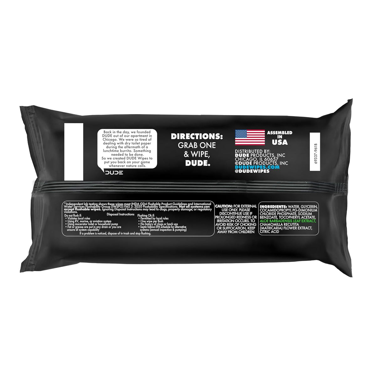 DUDE Wipes Flushable Wet Wipes – Extra Large Unscented Butt Wipes with Vitamin E & Aloe Vera – Septic Safe, Plant-Based Fibers (3-Pack, 144 Wipes)