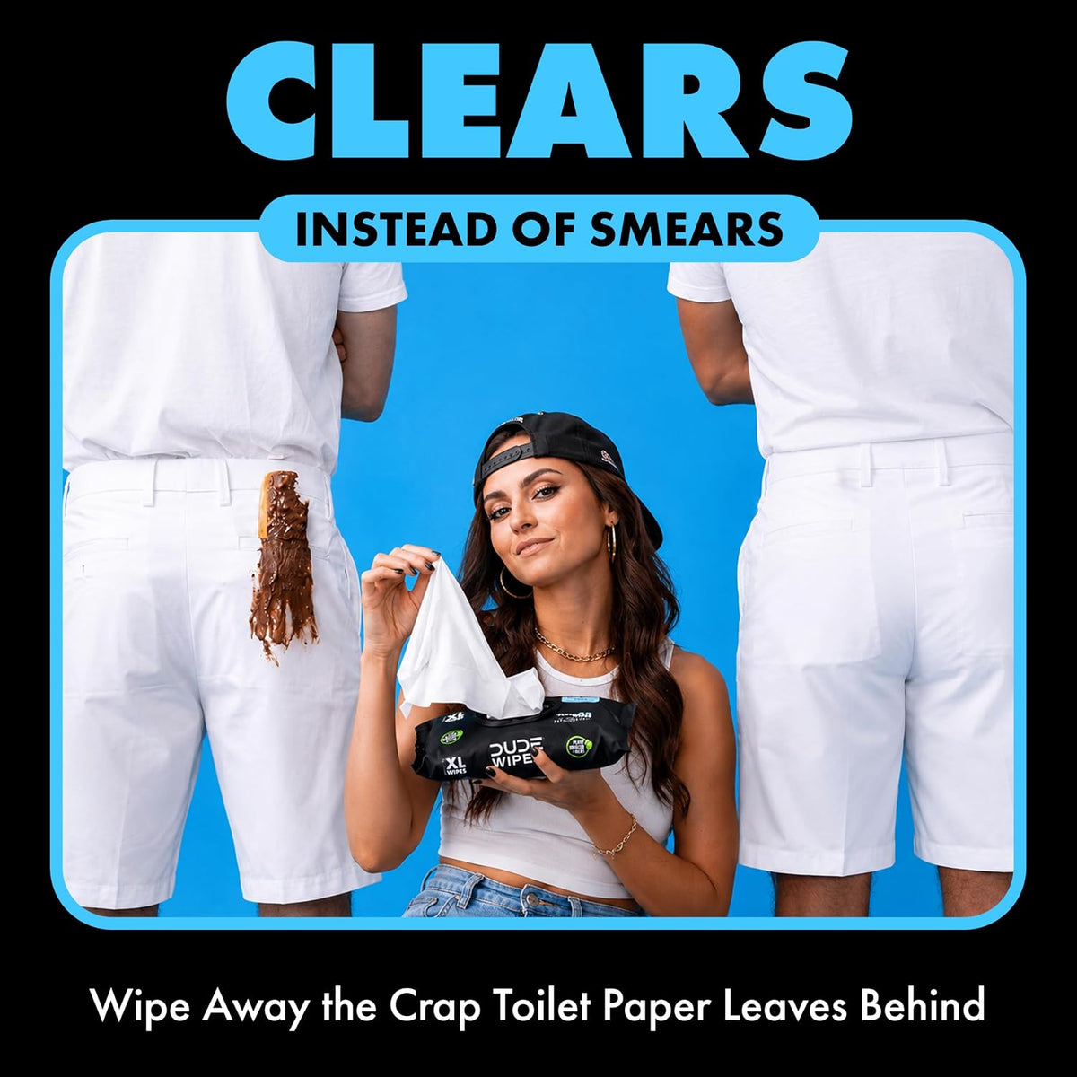 DUDE Wipes Flushable Wet Wipes – Extra Large Unscented Butt Wipes with Vitamin E & Aloe Vera – Septic Safe, Plant-Based Fibers (3-Pack, 144 Wipes)