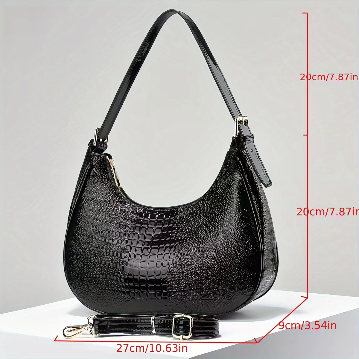 Embossed Crocodile Texture Stone Texture Body Bag, Fashionable Versatile Single Shoulder Diagonal Bag Women'S Bag