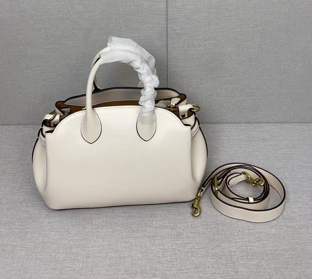Women’s Leather Empire Carryall Bag - Dual Handle Satchel & Crossbody Shoulder Purse