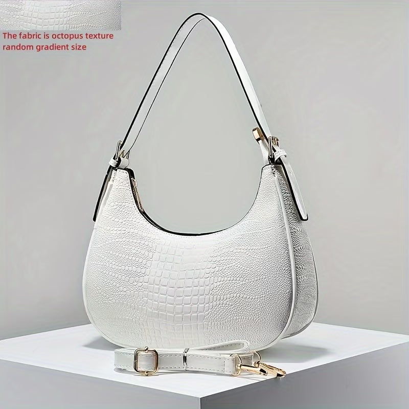 Embossed Crocodile Texture Stone Texture Body Bag, Fashionable Versatile Single Shoulder Diagonal Bag Women'S Bag
