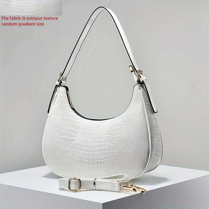 Embossed Crocodile Texture Stone Texture Body Bag, Fashionable Versatile Single Shoulder Diagonal Bag Women'S Bag