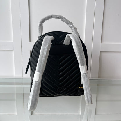 Women’s Quilted Leather Mini Backpack - Love Swallow Accent Casual Daypack Purse