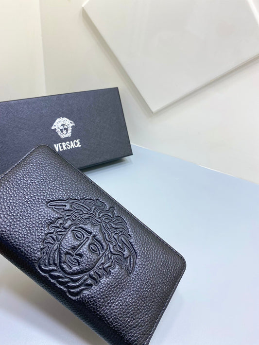 Luxury Embossed Leather Continental Wallet - Zip Around Long Organizer Clutch