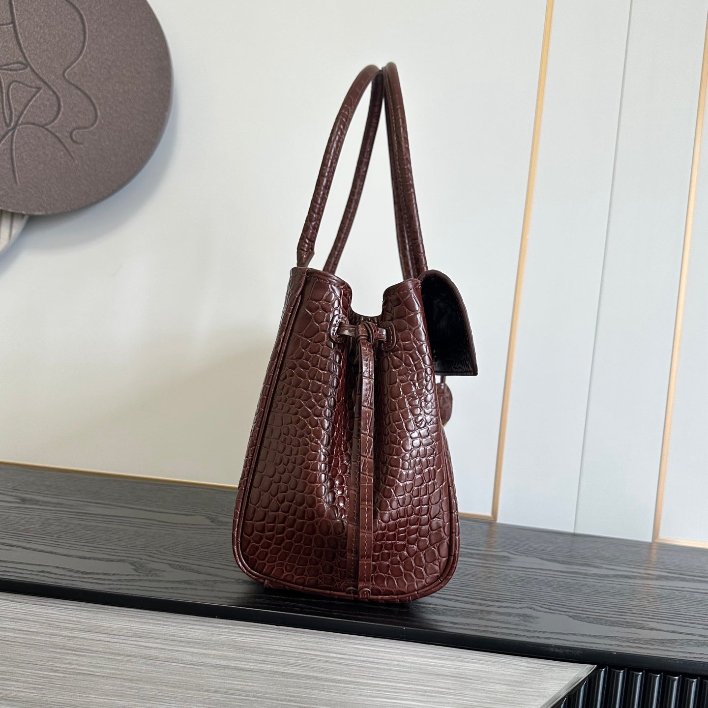 Crocodile embossed leather elegant and sophisticated