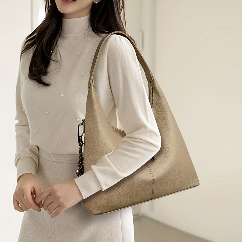 OGEHUAFEE Wo Elegant Large Capacity Tote Handbag with Golden-Tone Hardware