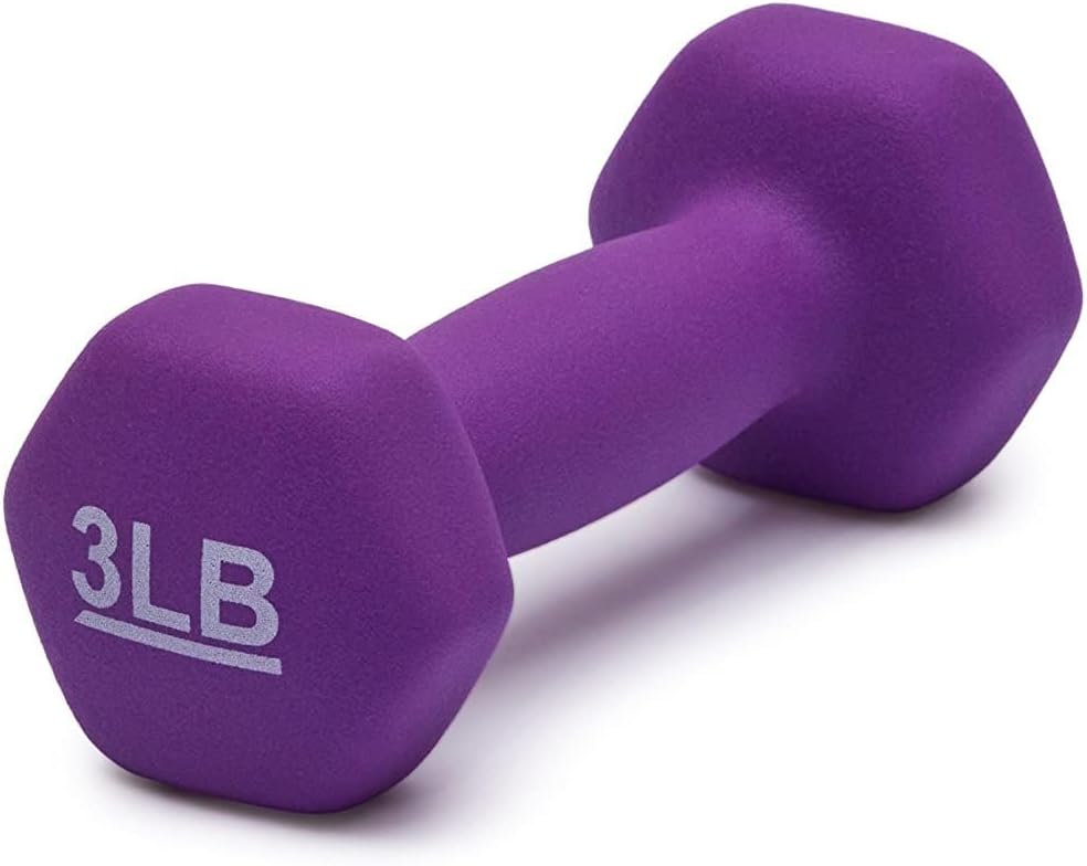 Neoprene Coated Hex Dumbbell Hand Weights – Non-Slip Cast Iron Free Weights for Home Gym, Cardio & Toning (Pairs & Sets)