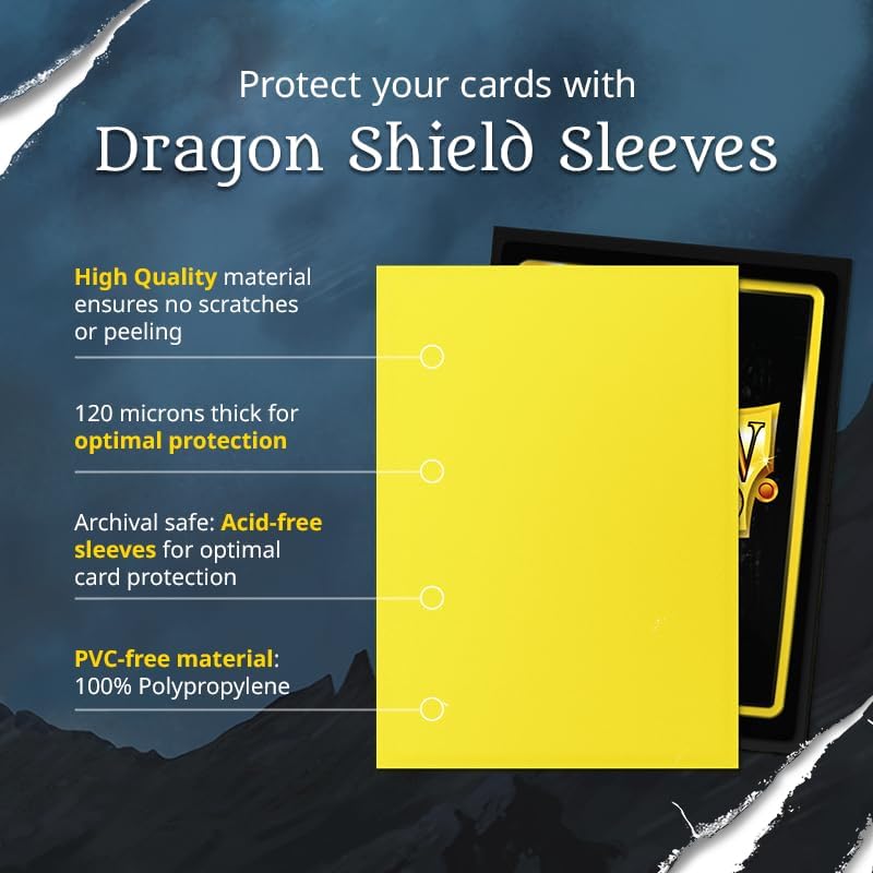 Dragon Shield Matte Standard Size Card Sleeves (100 Count) – Durable Textured Back TCG Protectors for MTG, Pokemon & Lorcana with Deck Box