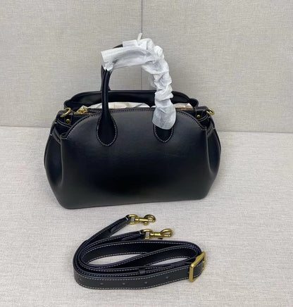 Women’s Leather Empire Carryall Bag - Dual Handle Satchel & Crossbody Shoulder Purse