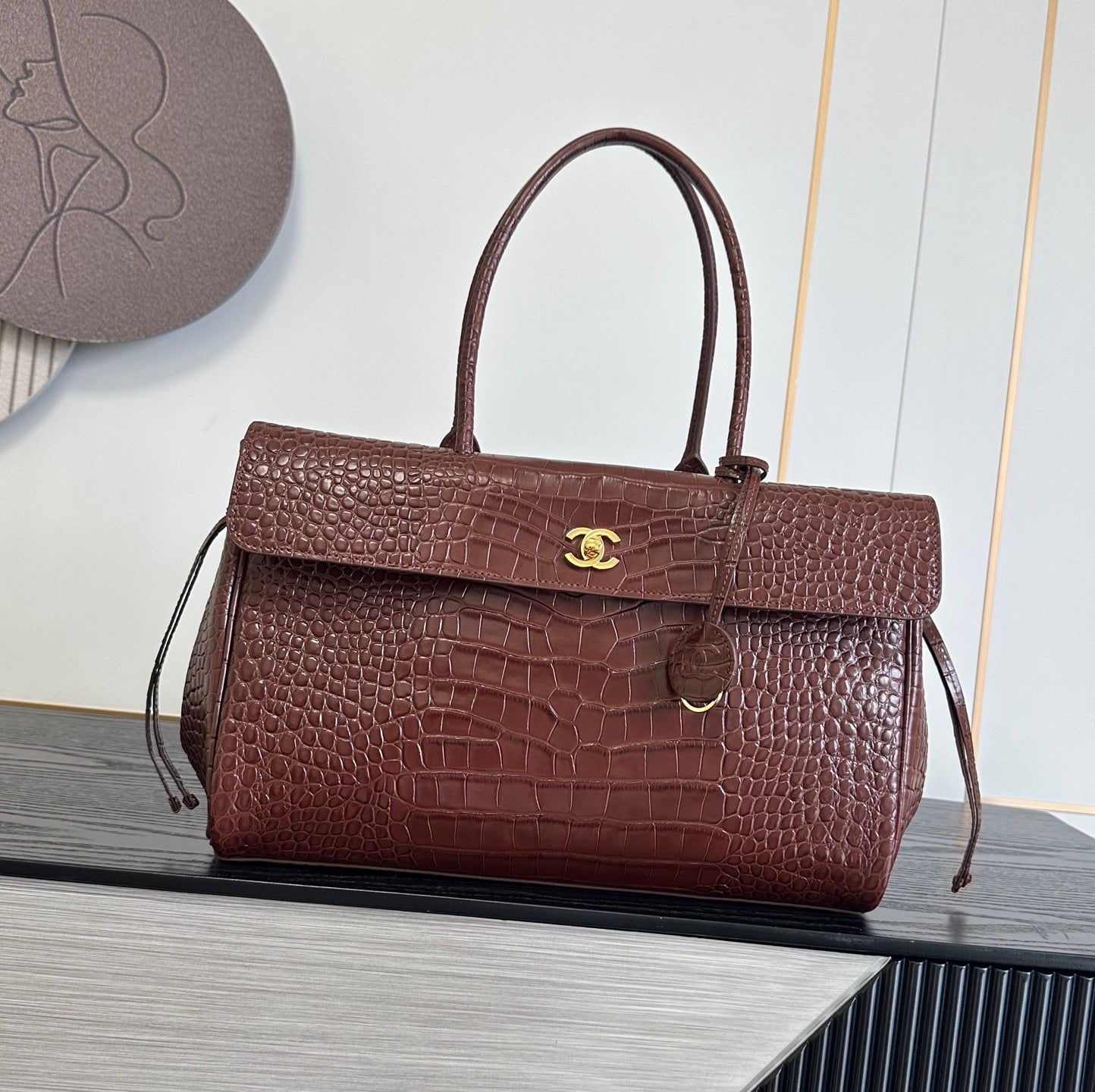 Crocodile embossed leather elegant and sophisticated
