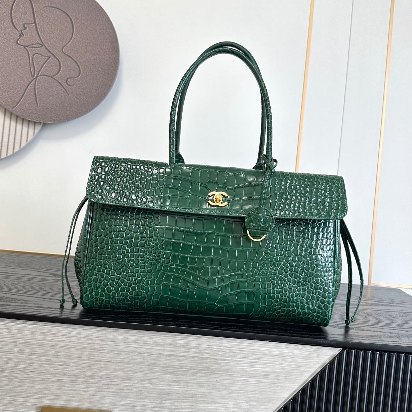 Crocodile embossed leather elegant and sophisticated