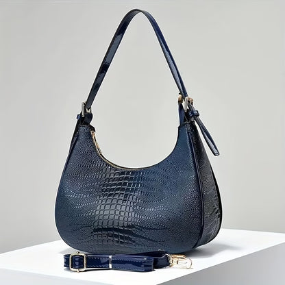 Embossed Crocodile Texture Stone Texture Body Bag, Fashionable Versatile Single Shoulder Diagonal Bag Women'S Bag