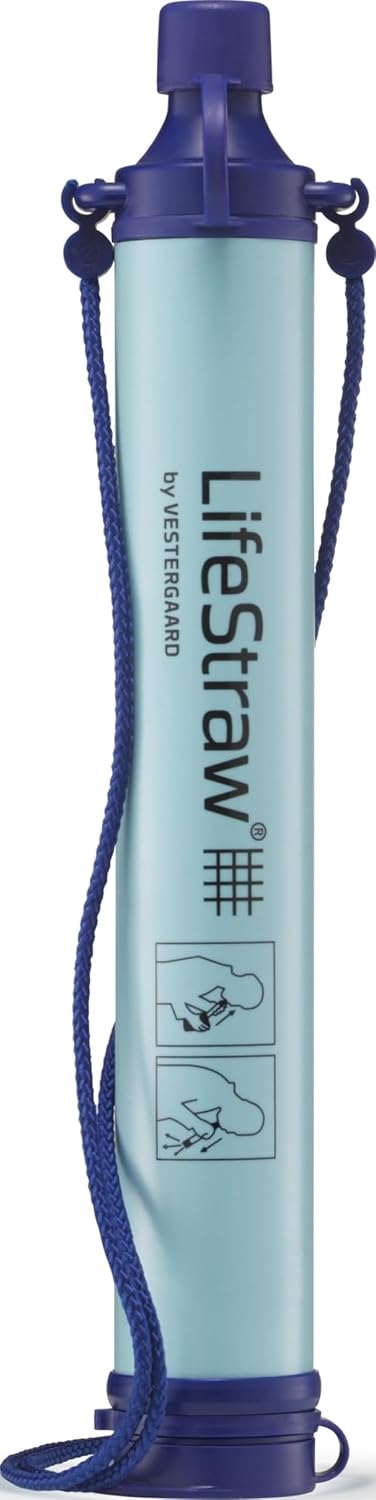 LifeStraw Personal Water Filter Straw – Portable Emergency Purifier for Hiking, Camping & Survival – Removes 99.999999% Bacteria & Microplastics, 4000L Capacity