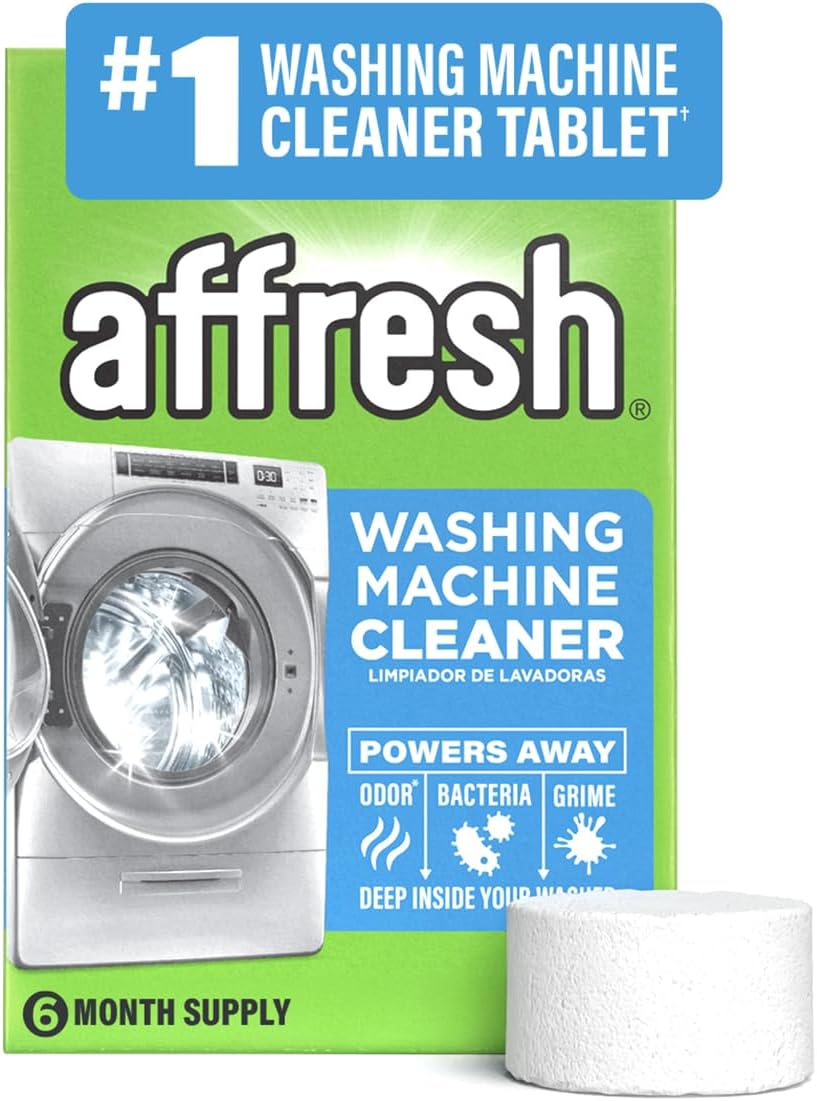 Affresh Washing Machine Cleaner Tablets – Deep Cleaning Odor Eliminator for Front Load & Top Load HE Washers – Removes Grime & Limescale (6 Count)