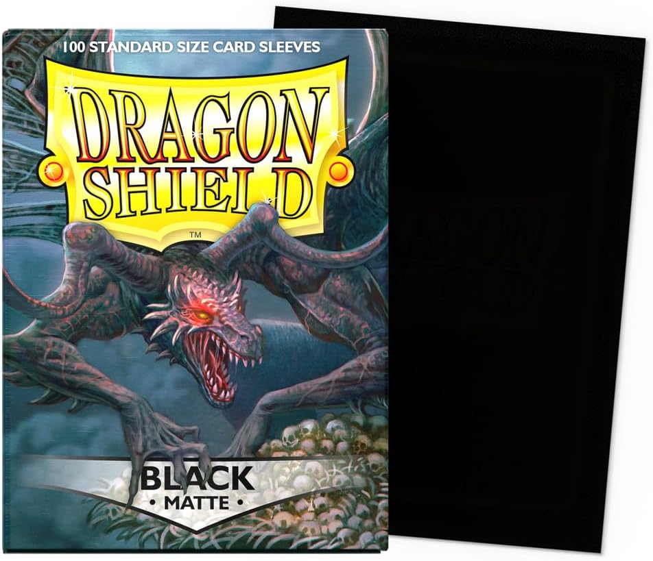 Dragon Shield Matte Standard Size Card Sleeves (100 Count) – Durable Textured Back TCG Protectors for MTG, Pokemon & Lorcana with Deck Box