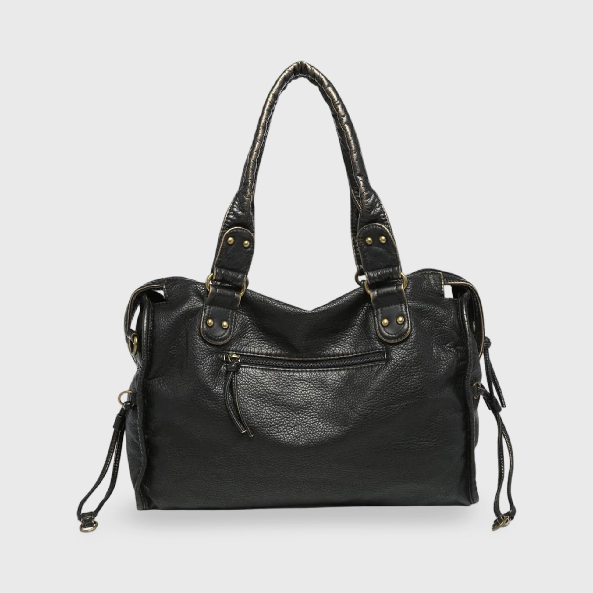 Celina  Black Limited Edition  vegan bag featuring textured black finish and gold-tone details.