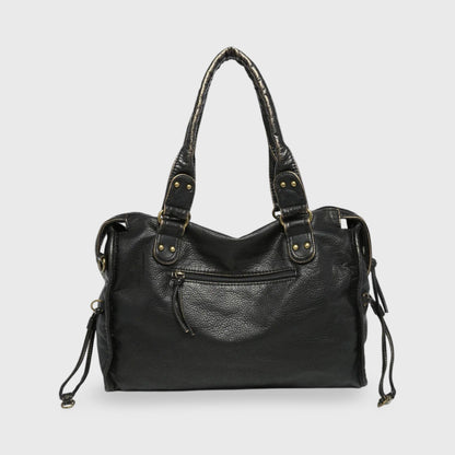 Celina  Black Limited Edition  vegan bag featuring textured black finish and gold-tone details.