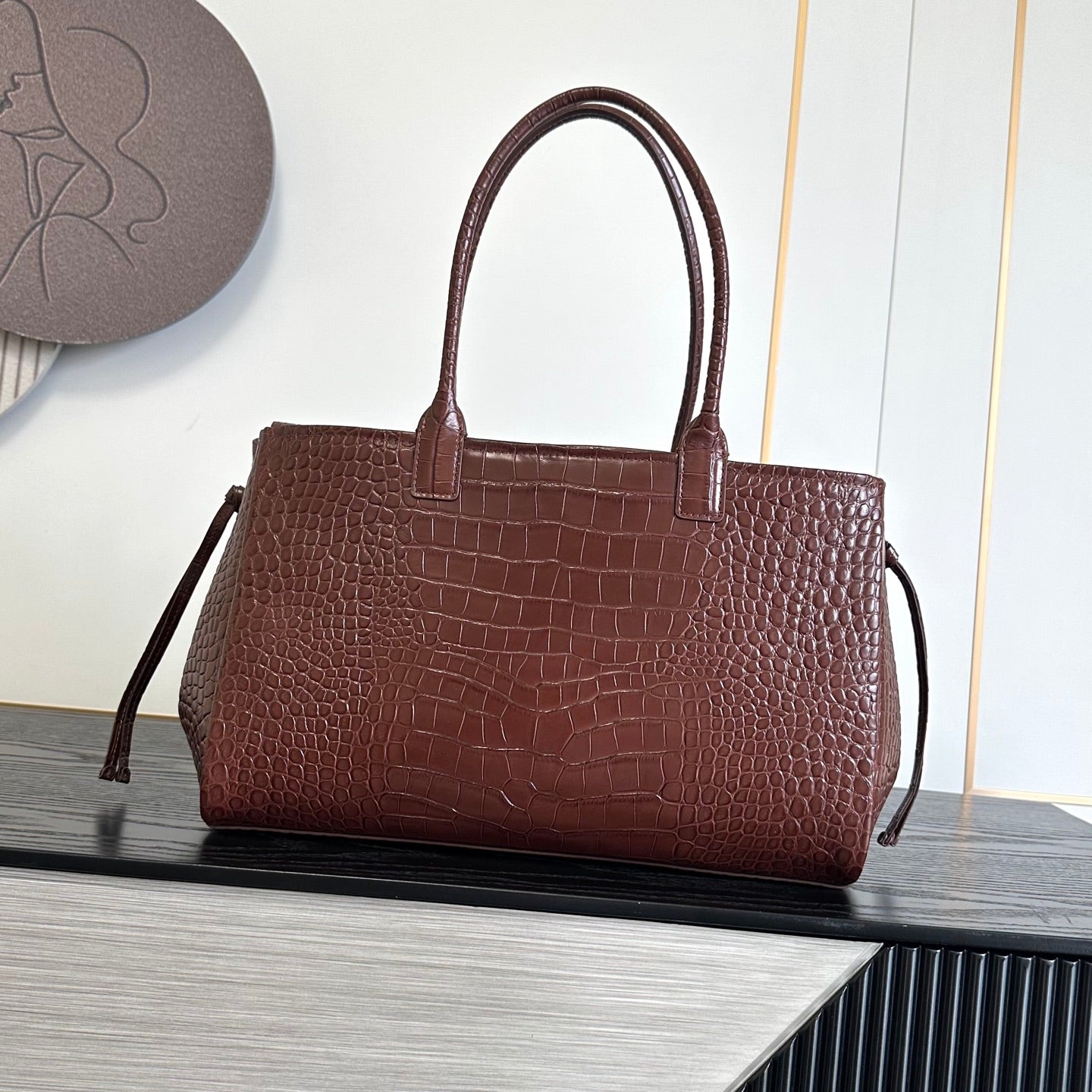 Crocodile embossed leather elegant and sophisticated