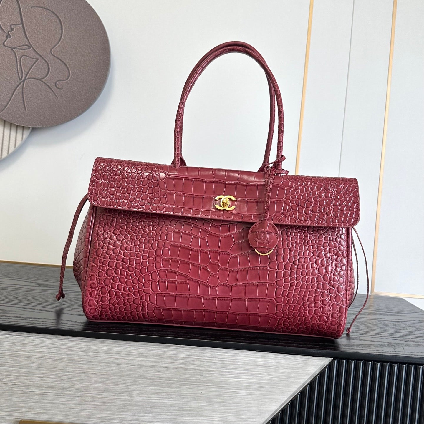 Crocodile embossed leather elegant and sophisticated
