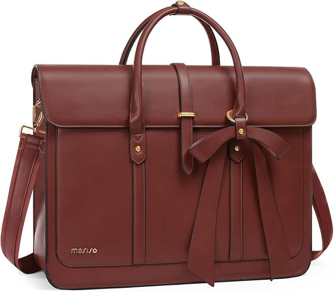 Laptop Bag for Women, PU Leather Laptop Shoulder Bags Convertible Backpack, Work Travel Computer Bag