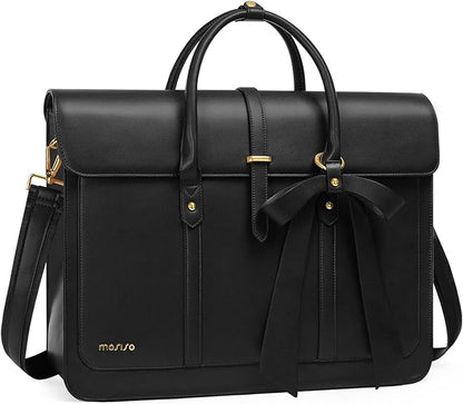 Laptop Bag for Women, PU Leather Laptop Shoulder Bags Convertible Backpack, Work Travel Computer Bag