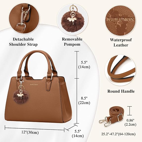 Handbag Leather Purses for Women Waterproof Crossbody Womens Handbags