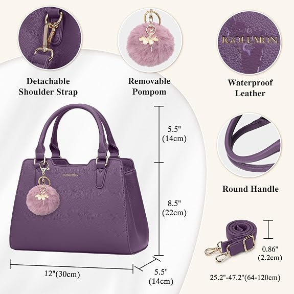 Handbag Leather Purses for Women Waterproof Crossbody Womens Handbags