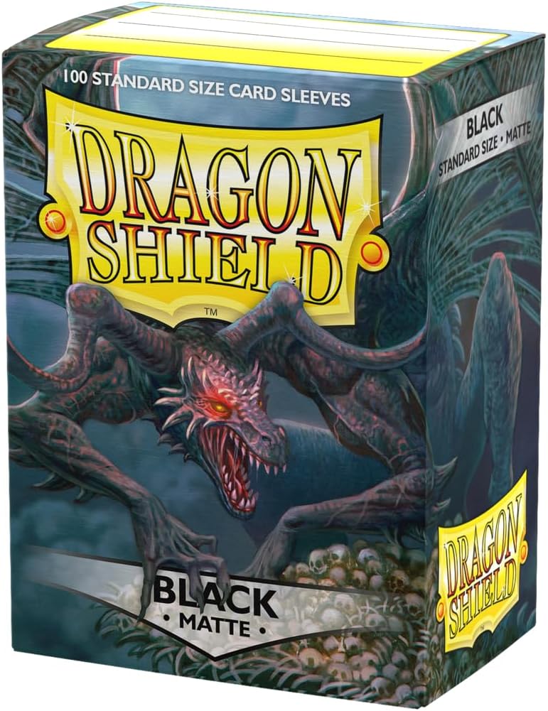 Dragon Shield Matte Standard Size Card Sleeves (100 Count) – Durable Textured Back TCG Protectors for MTG, Pokemon & Lorcana with Deck Box