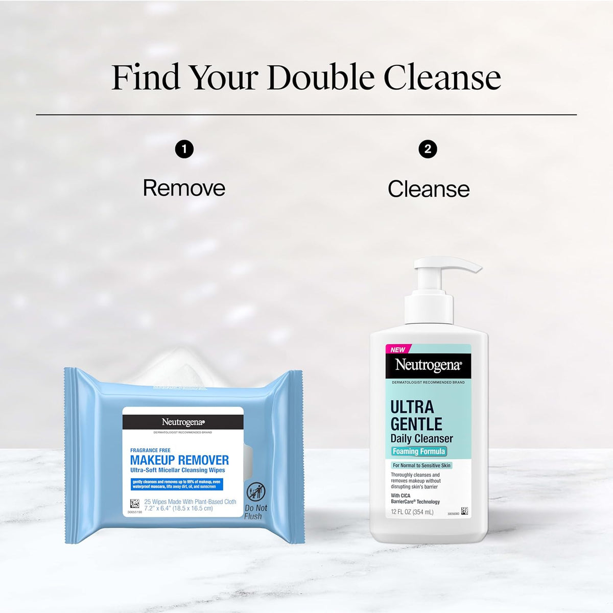 Neutrogena Fragrance-Free Makeup Remover Cleansing Wipes – Ultra Soft Micellar Towelettes for Waterproof Mascara, Dirt & Oil – Alcohol-Free & Ophthalmologist Tested (Twin Pack, 50 Wipes)