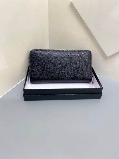 Luxury Embossed Leather Continental Wallet - Zip Around Long Organizer Clutch