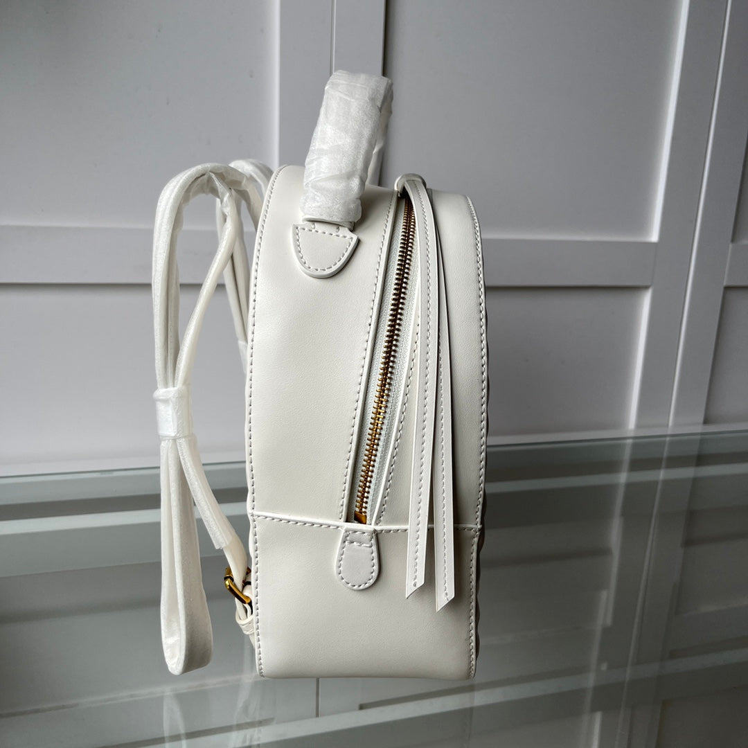 Women’s Quilted Leather Mini Backpack - Love Swallow Accent Casual Daypack Purse