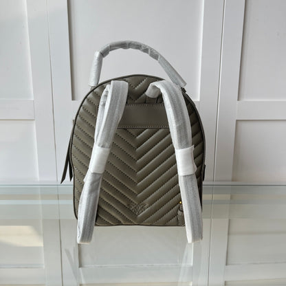 Women’s Quilted Leather Mini Backpack - Love Swallow Accent Casual Daypack Purse