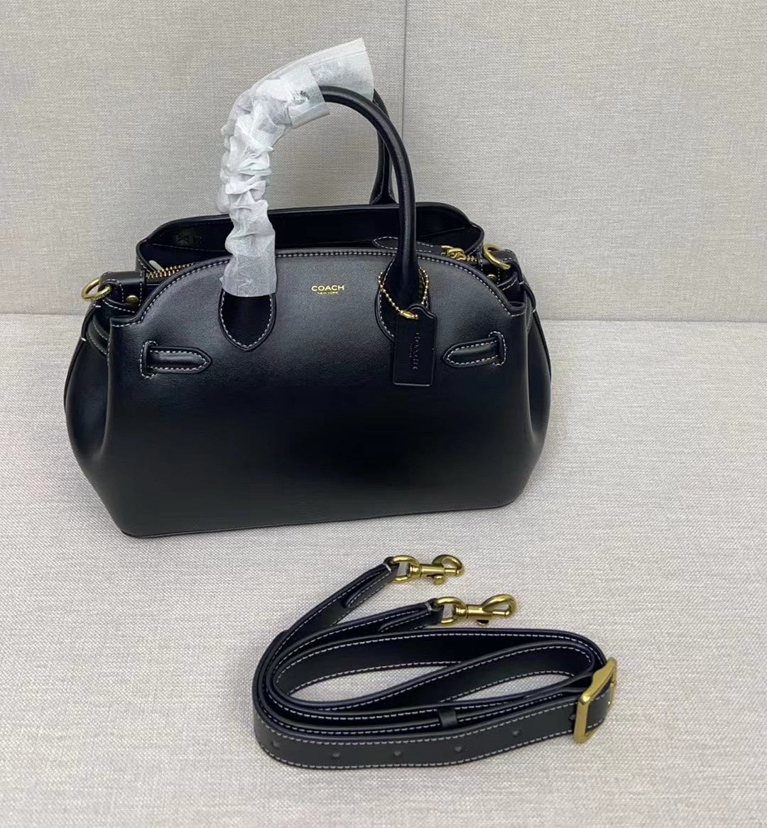 Women’s Leather Empire Carryall Bag - Dual Handle Satchel & Crossbody Shoulder Purse