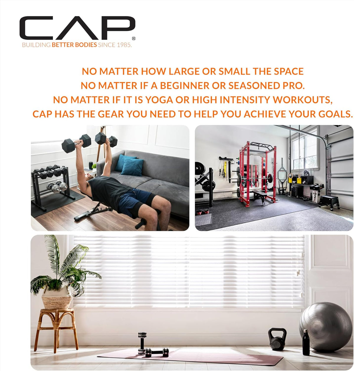 CAP Barbell Vinyl Coated Hex Dumbbell Pair – Floor-Safe Cast Iron Hand Weights for Cardio, Toning & Home Workouts