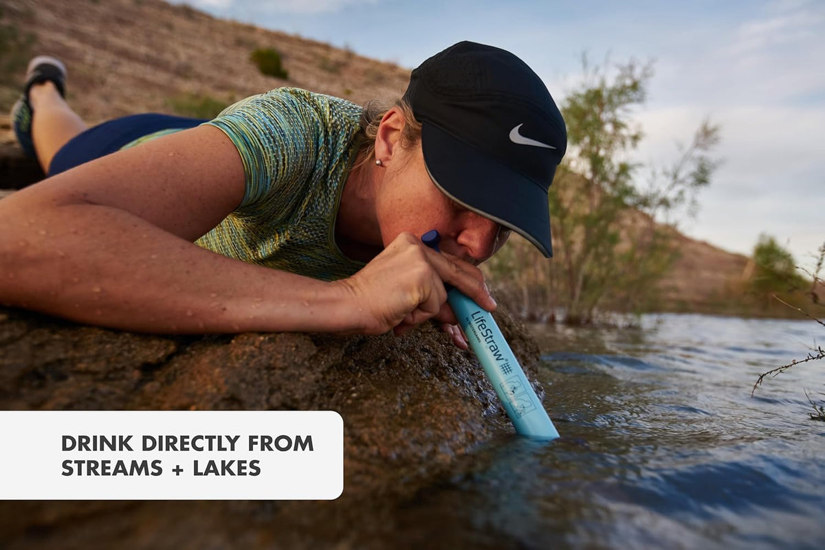 LifeStraw Personal Water Filter Straw – Portable Emergency Purifier for Hiking, Camping & Survival – Removes 99.999999% Bacteria & Microplastics, 4000L Capacity