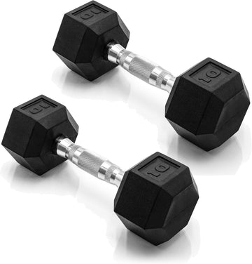 CAP Barbell Vinyl Coated Hex Dumbbell Pair – Floor-Safe Cast Iron Hand Weights for Cardio, Toning & Home Workouts