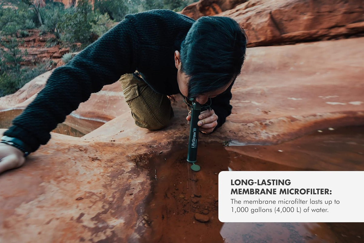 LifeStraw Personal Water Filter Straw – Portable Emergency Purifier for Hiking, Camping & Survival – Removes 99.999999% Bacteria & Microplastics, 4000L Capacity
