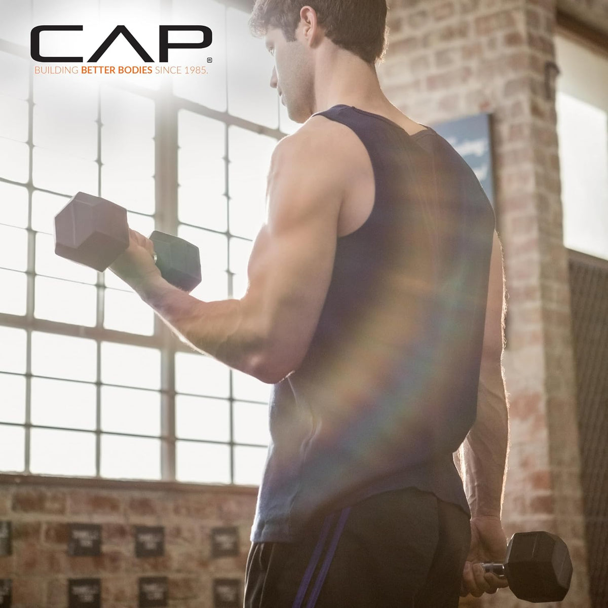 CAP Barbell Vinyl Coated Hex Dumbbell Pair – Floor-Safe Cast Iron Hand Weights for Cardio, Toning & Home Workouts