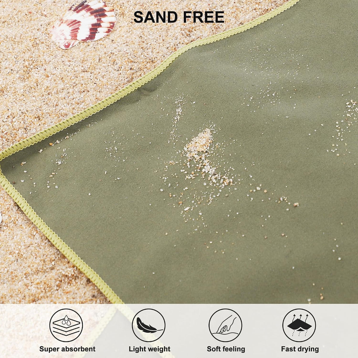 Rainleaf Microfiber Fast Drying Travel Towel – Ultra Absorbent, Sand-Free Quick Dry Towel for Camping, Gym, Beach & Backpacking with Zip Pocket & Carry Bag