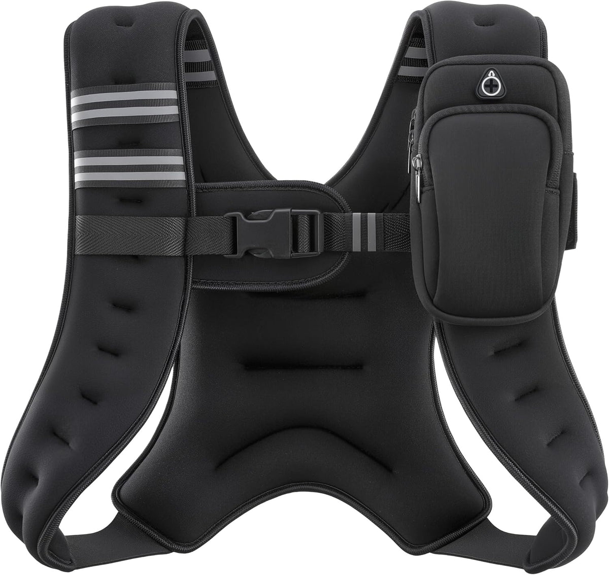 ZELUS Weighted Vest for Men & Women – Adjustable Body Weight Vest with Reflective Stripes & Phone Pouch for Running, Cardio & Calisthenics