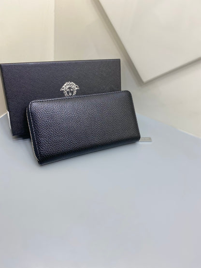 Luxury Embossed Leather Continental Wallet - Zip Around Long Organizer Clutch