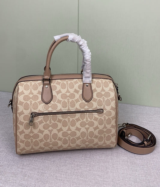 Women’s Monogram Canvas Duffle Satchel - Dual Handle Shoulder Bag & Crossbody