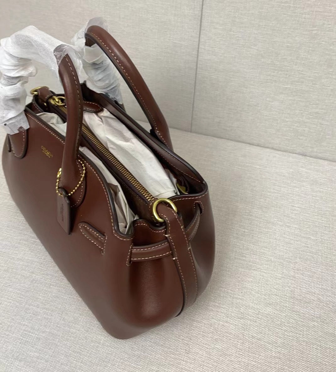 Women’s Leather Empire Carryall Bag - Dual Handle Satchel & Crossbody Shoulder Purse