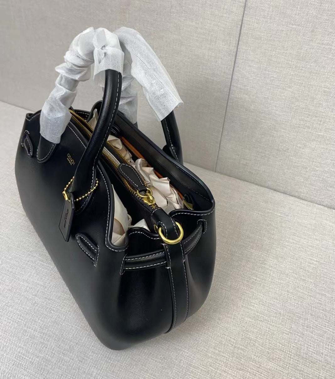Women’s Leather Empire Carryall Bag - Dual Handle Satchel & Crossbody Shoulder Purse