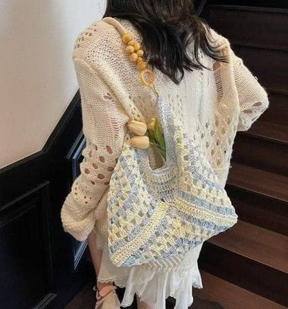 Boho Crochet Tote Bag