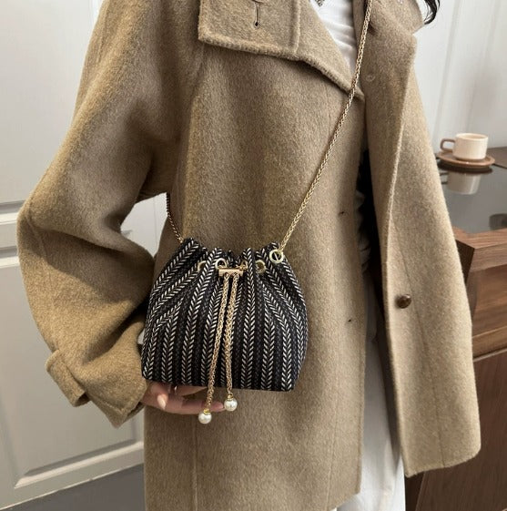 Drawstring Bucket Crossbody Bag
