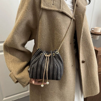 Drawstring Bucket Crossbody Bag