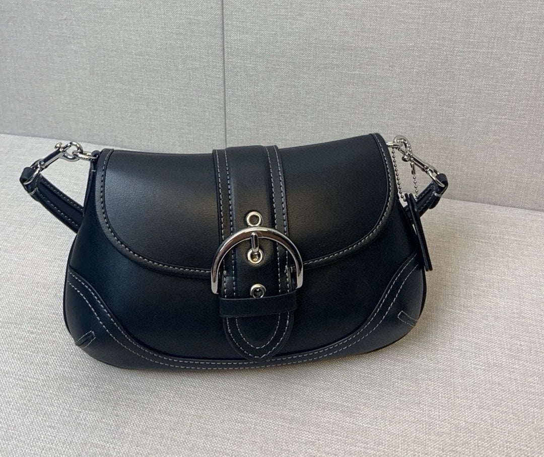 Women’s Vintage Leather Hobo Bag - Front Buckle Shoulder Purse & Crossbody