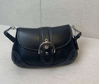 Women’s Vintage Leather Hobo Bag - Front Buckle Shoulder Purse & Crossbody
